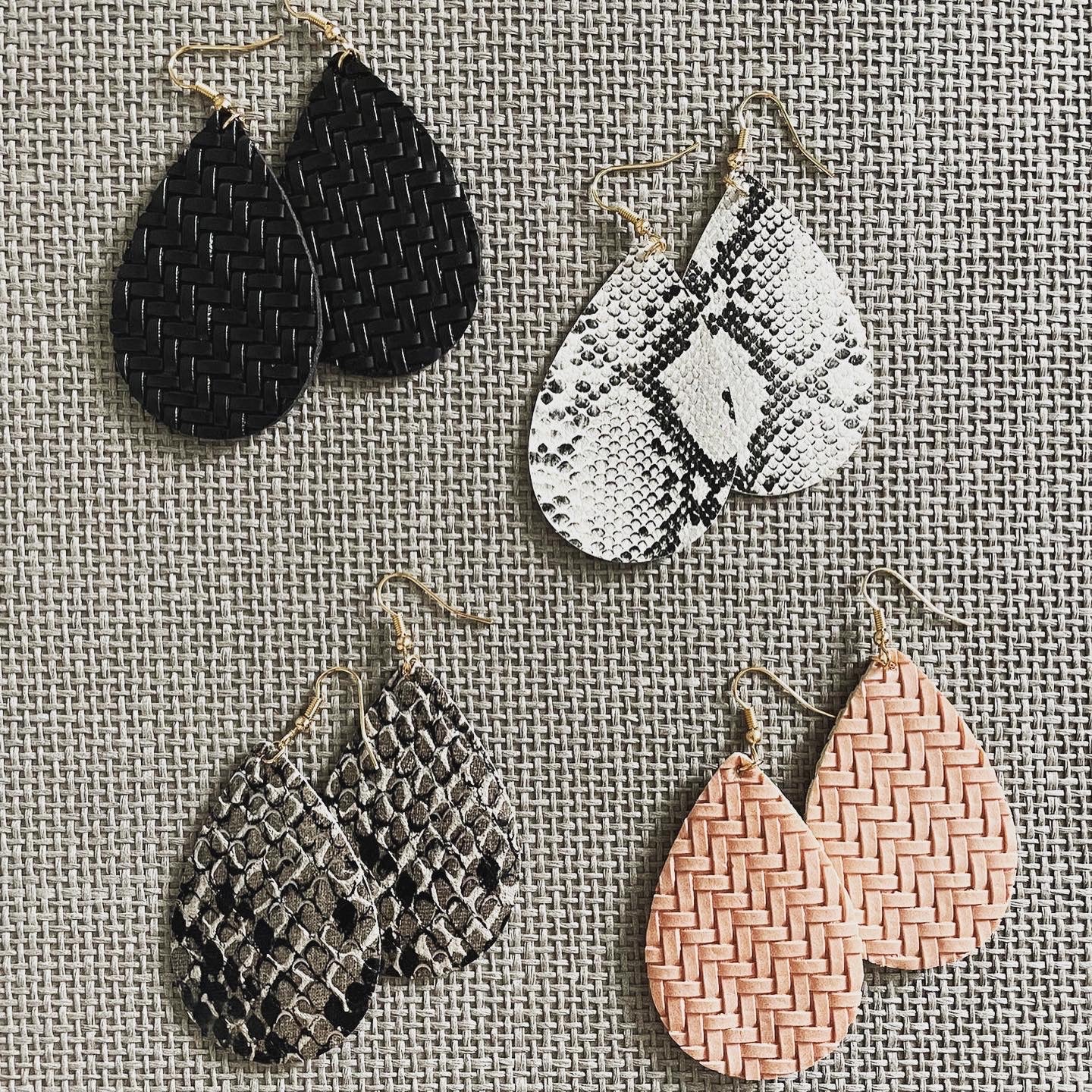 Leather Teardrop Earrings