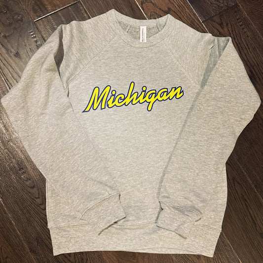 Michigan Angled Font Sweatshirt