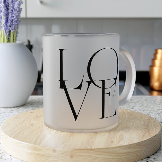 LOVE Frosted Glass Mug